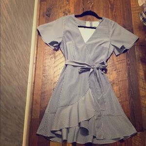 J.O.A. Blue and white striped dress.